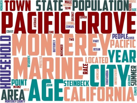 Pacific Grove Wordart Sublimation