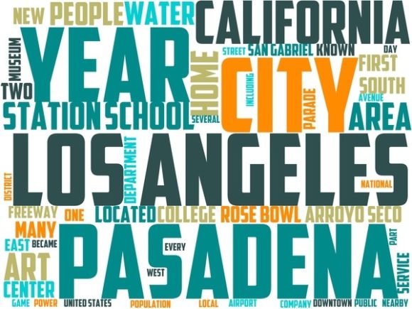 Pasadena Wordart Skinny Tumbler