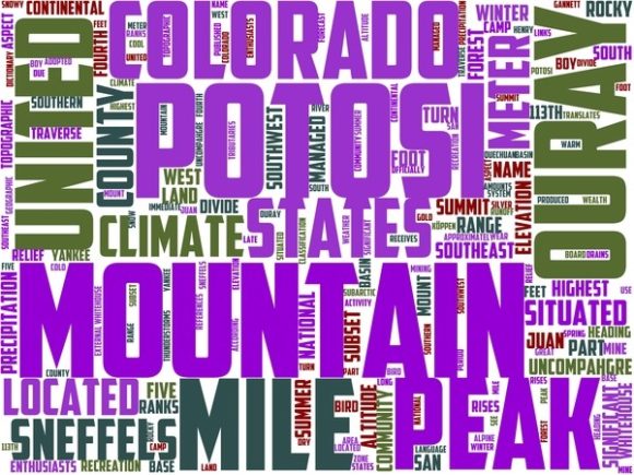 Potosi Peak Wordart Print