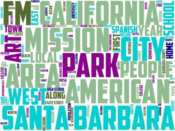 Santa Barbara Wordart Sticker